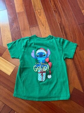 Disney Green Stitch Holiday Graphic Tee